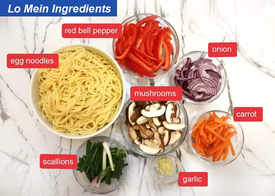 Lo Mein ingredients