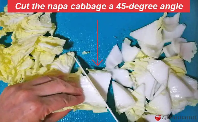 tips to cut Chinese cabbage