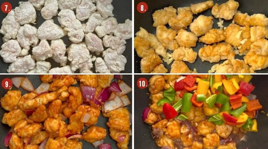 No fried, healthy version of sweet and sour chicken, is easy and convenient to prepare, healthy and low in calories, and can be eaten within 15 minutes.