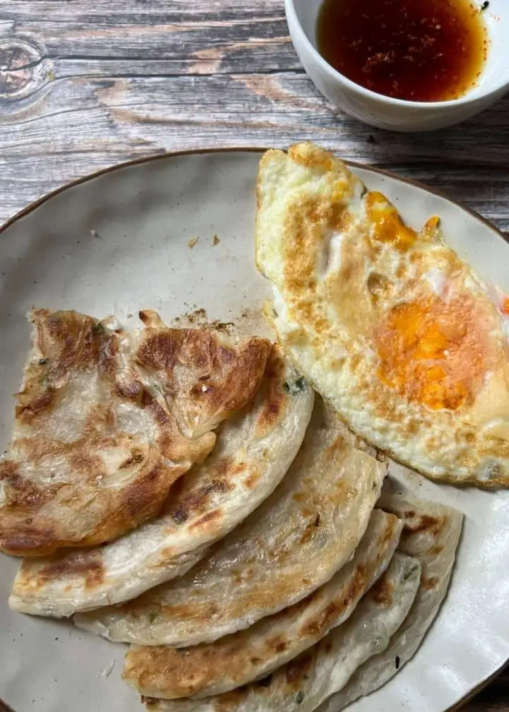 scallion pancakes with egg for breakfast