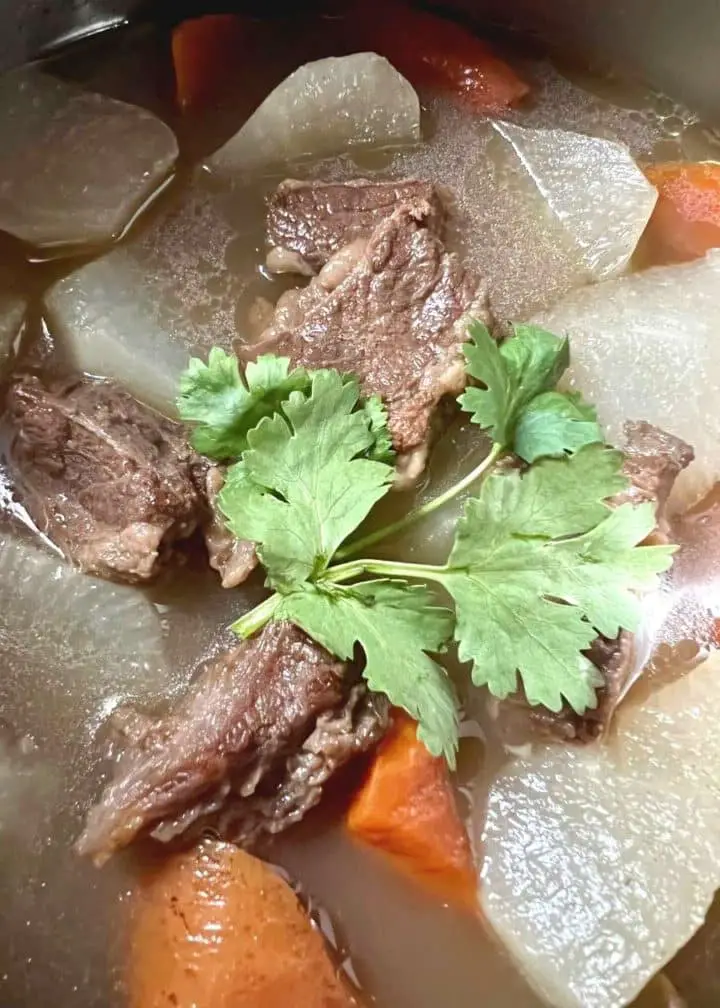 daikon radish and carrot beef vegetable soup