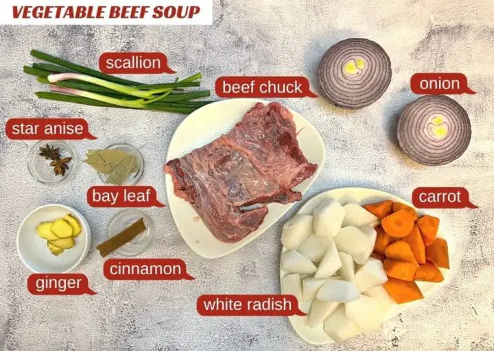 vegetable beef soup ingredients