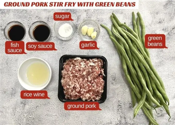 ground pork stir fry ingredients