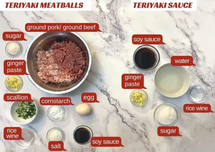 teriyaki meatballs ingredients