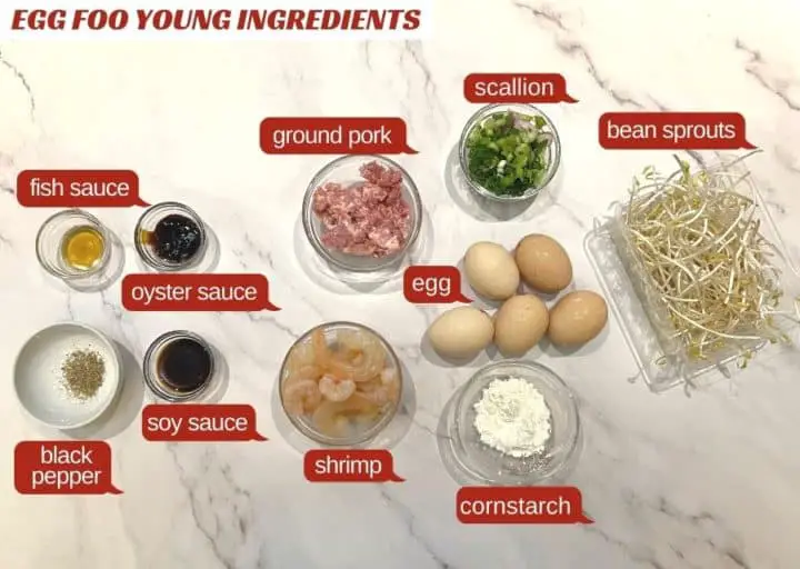 Chinese omelette ingredients