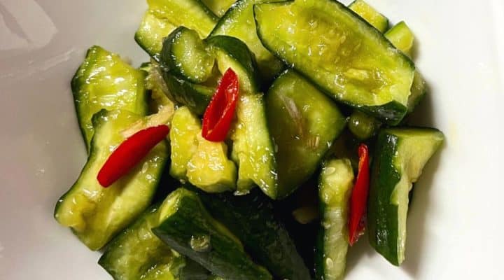 Spicy Cucumber Salad - Soy Sauce, Garlic, and Chili - trychinesegoodies.com