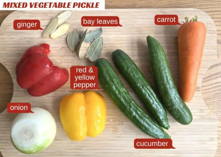 pickled vegetable ingredients