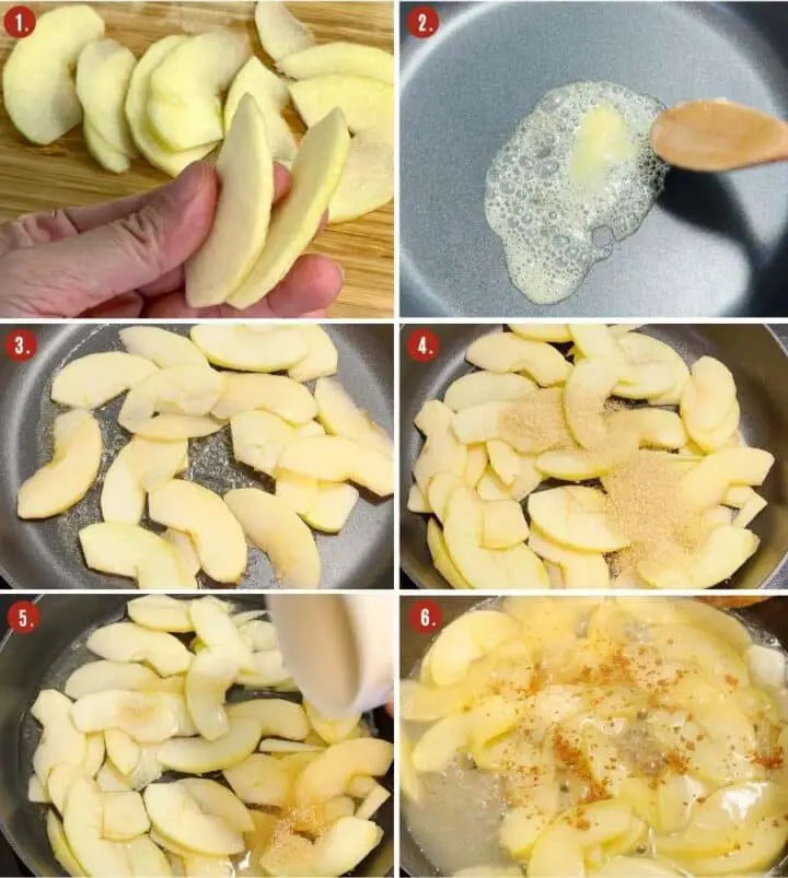 how to caramelize sliced apple