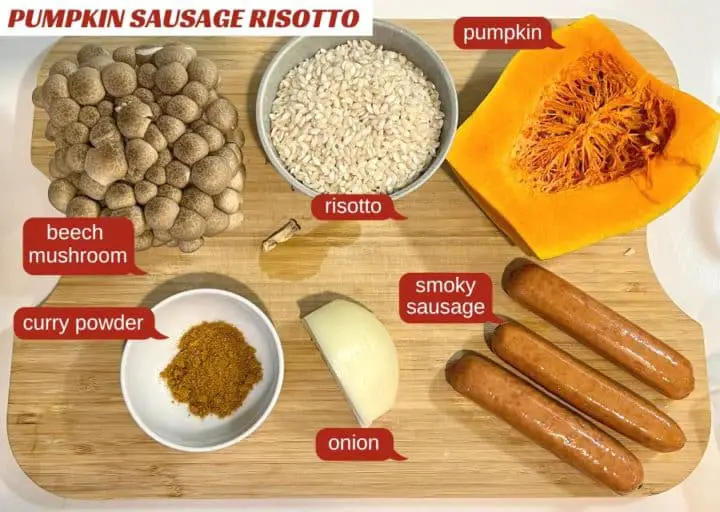 pumpkin sausage risotto Ingredients