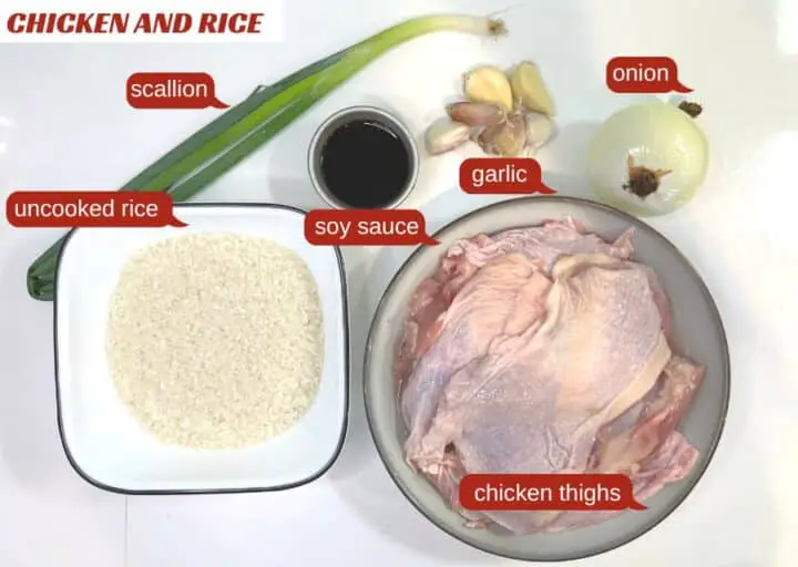 chicken and rice -ingredients