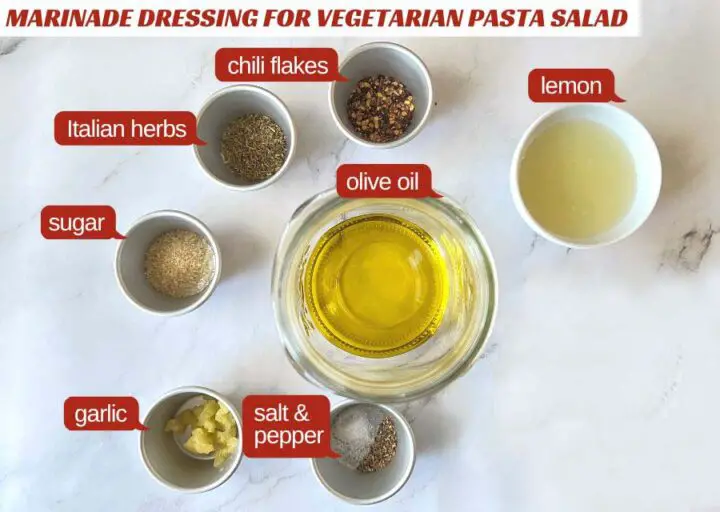 Marinated vegetable pasta salad dressing