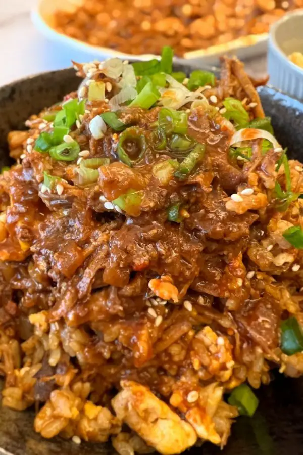 spicy Pulled pork with fried rice