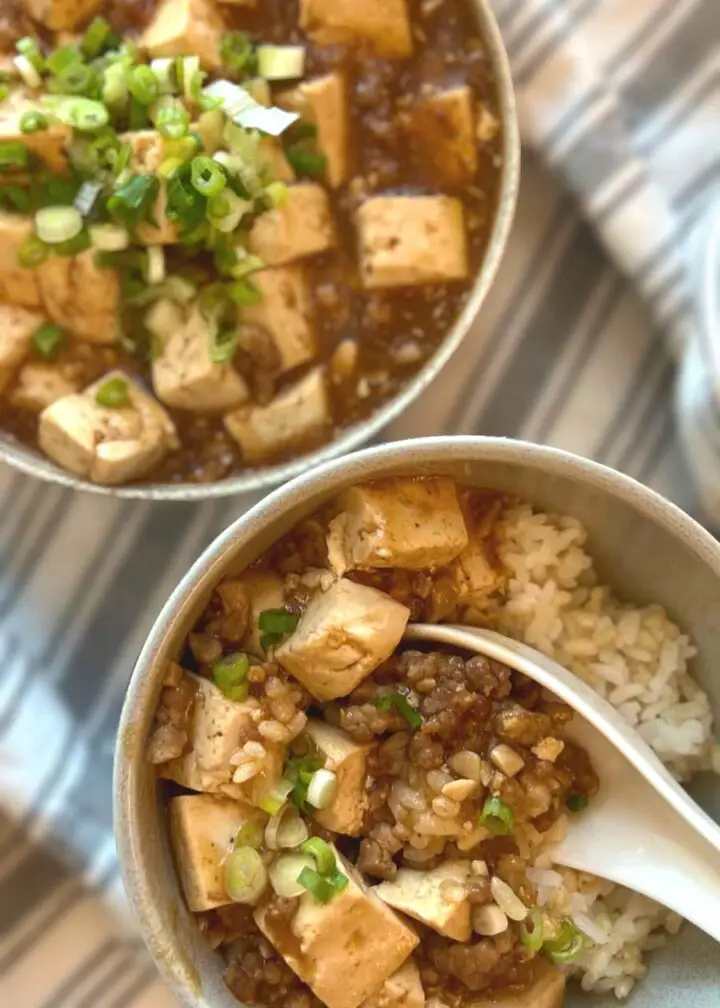 Mapo tofu with rice 1