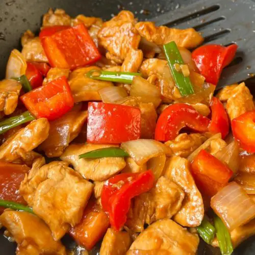Chicken Breast Stir Fry With Chinese Red Sauce - trychinesegoodies.com