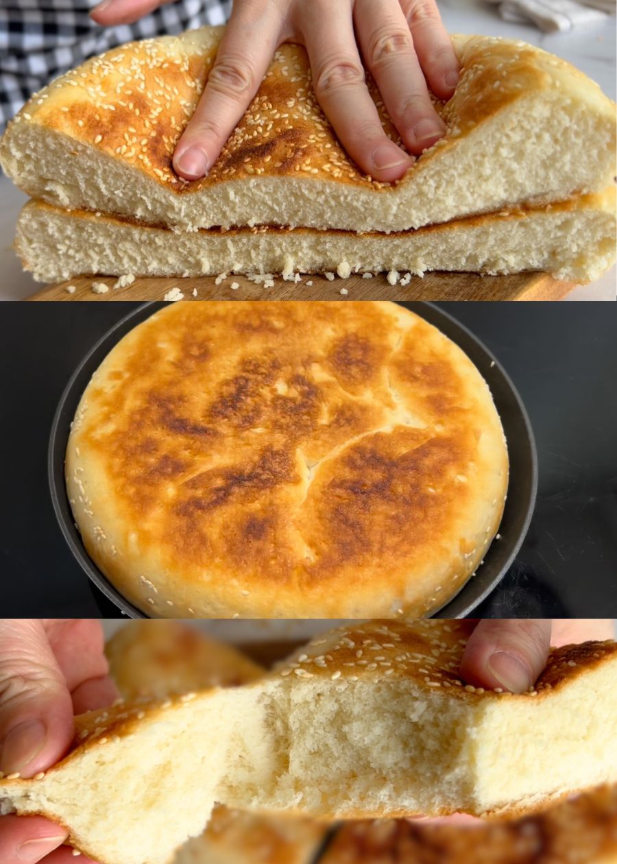 No Knead, 3 Ingredients Frying Pan Bread (No Oven) - trychinesegoodies.com